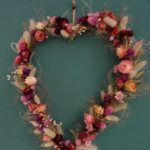 Coeur fleurs séchées St Valentin