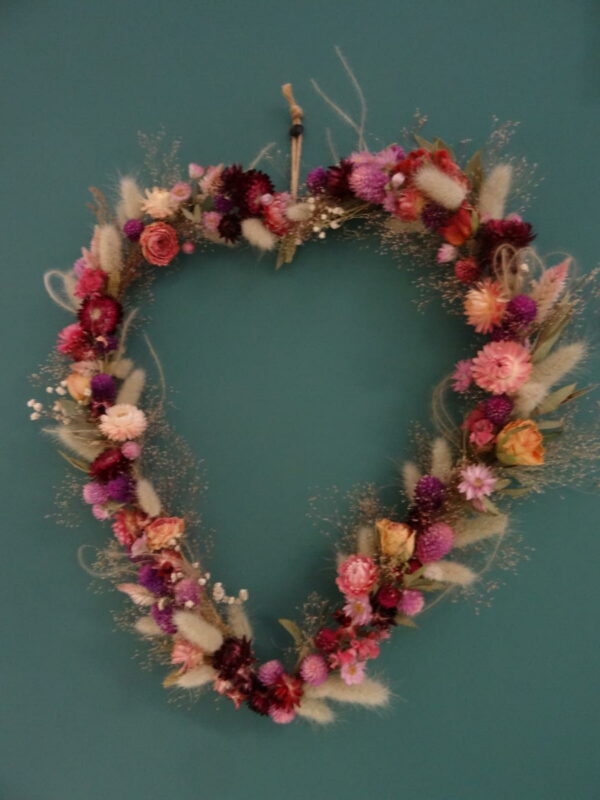 Coeur fleurs séchées St Valentin