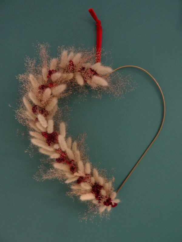 Coeur St Valentin fleurs séchées.